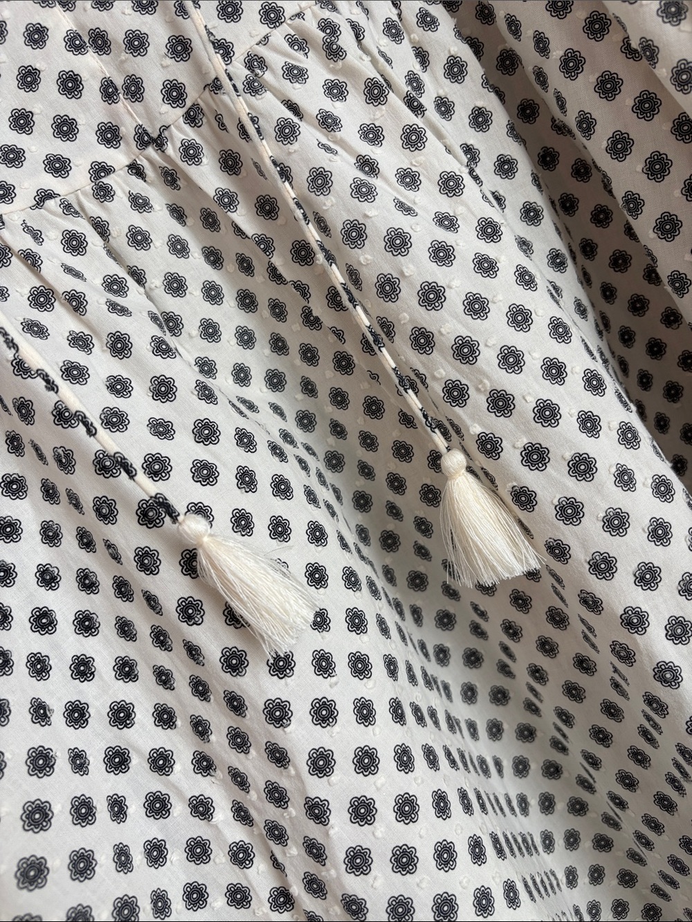 Cream Polka Dot Babydoll Dress - Picture 4 of 6